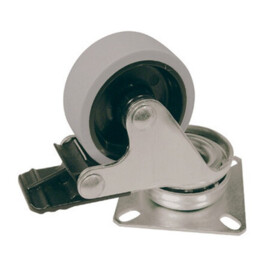Castor Swivel PP with Brake gray Surface 50 mm