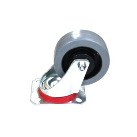 Swivel castor, diameter 100 mm, elastic rubber tire, load capacity up to 150 kg