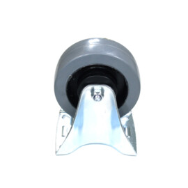 Fixed-wheel wheel, diameter 100 mm, elastic rubber tire, load capacity up to 150 kg, polyamide core