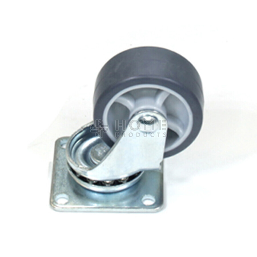 Swivel castor, diameter 50 mm, thermoplastic rubber wheel, load capacity up to 40 kg, plain bearing