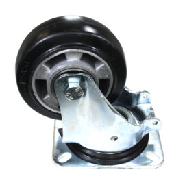 Swivel castor, diameter 125 mm, elastic rubber tire, load capacity up to 250 kg