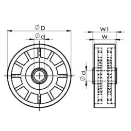 Conveyor wheel, 48.5 mm