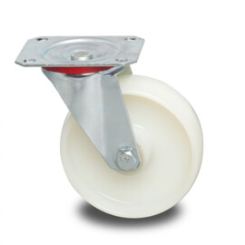Swivel castor, diameter 100 mm, polyamide wheel, load capacity up to 200 kg, polyamide core